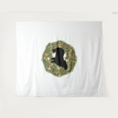 SchattenSilhouette Fluffy Schwanz Hund in einem Kr Wandteppich (Vorderseite (Horizontal))