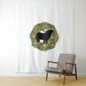 SchattenSilhouette Fluffy Schwanz Hund in einem Kr Wandteppich (Beispiel)