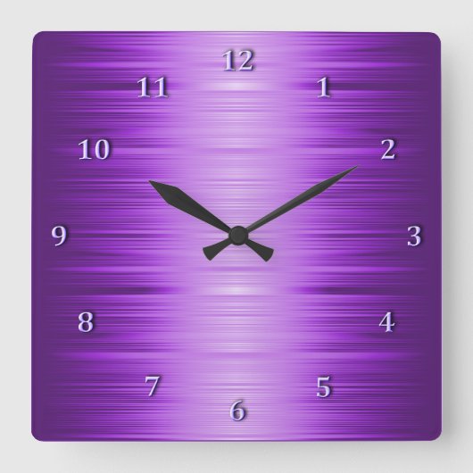 Schattenspendende Lila Violett-Lavendel-Quadrat-Uh Quadratische Wanduhr (Vorderseite)