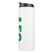 Schattentext Drei Anfänglich Modernes Monogramm Thermosbecher (Nach rechts gedreht)