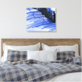 Schattenzaun im Schnee Leinwanddruck (Insitu (Schlafzimmer))