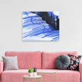 Schattenzaun im Schnee Leinwanddruck (Insitu (Wohnzimmer))
