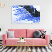 Schattenzaun im Schnee Leinwanddruck (Insitu (Wohnzimmer))