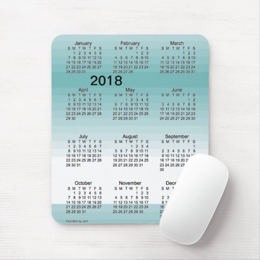 Schattiert Großdruck-Türkis 2018 Kalender durch Mousepad (Mit Mouse)