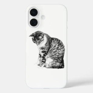 Schattierte Katze Elegance im Herbst-Stil iPhone 16 Hülle