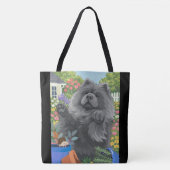 SCHATTIERTE LADY die Blaue Chow Tasche (Vorderseite)