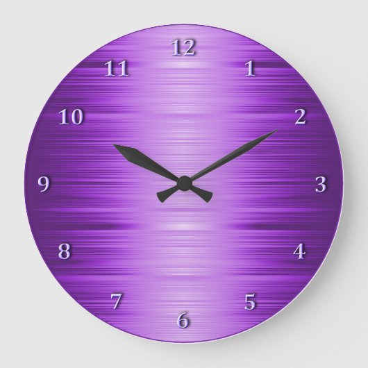 Schattierte lila violette Lavendel-Wand-Uhr Große Wanduhr (Vorderseite)