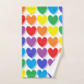 Schattierte Regenbogen-Herzen Badhandtuch Set (Handtuch)
