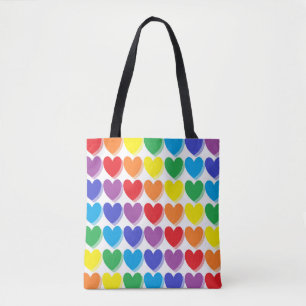 Schattierte Regenbogen-Herzen Tasche