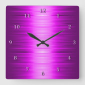 Schattierte rote HimbeerAmethyst quadratische Quadratische Wanduhr (Vorderseite)