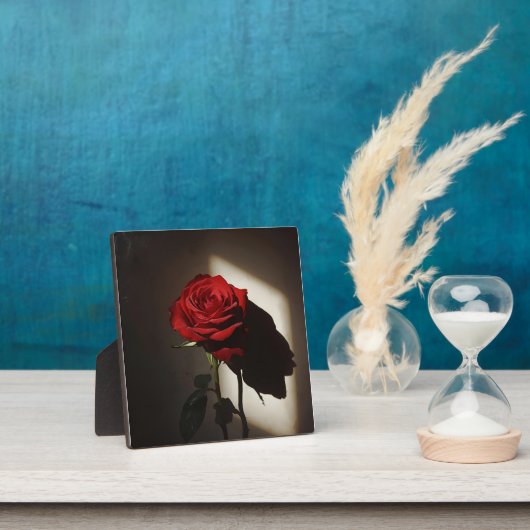 Schattierte Rote Rose - Dramatischer Chiaroscuro F Fotoplatte (InSitu)