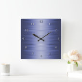 Schattierter Saphire Navy Blue Square Wall Uhr (Zuhause)