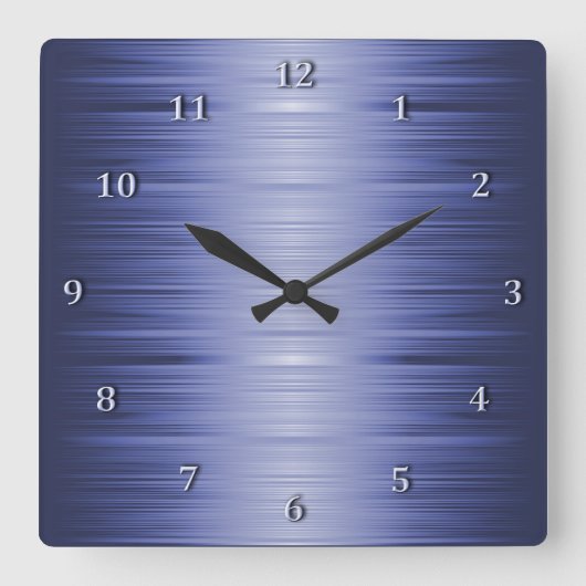 Schattierter Saphire Navy Blue Square Wall Uhr (Vorderseite)