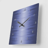 Schattierter Saphire Navy Blue Square Wall Uhr (Winkel)