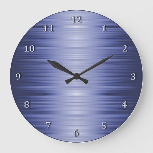 Schattierter Saphire Navy Blue Wall Clock Große Wanduhr (Vorderseite)