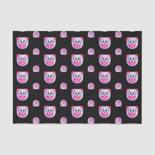 Schattiertes Clowface Emojis Custom Color Niedlich Seidenpapier (Vorderseite)