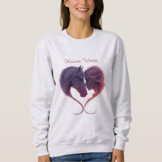 Schattiertes Pferd- und Damenherz-Sweatshirt Sweatshirt