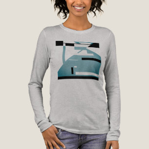 Schattiertes Teal-Schwarzes Stammeskunst-Mosaik-Ab Tri-Blend Shirt