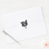 schattiertes treues Gesicht Runder Aufkleber (Umschlag)