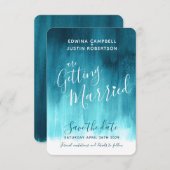 Schattierungen aquamariner moderner Kunst speicher Save The Date (Vorne/Hinten)