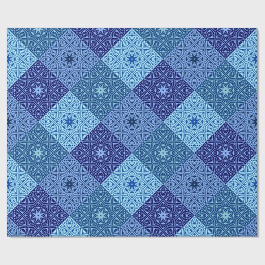 Schattierungen aus blauem Faltpapier Geschenkpapier (Flach)