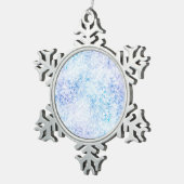 Schattierungen aus blauem Frostzinnwerk Schneeflocken Zinn-Ornament (Rechts)