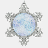 Schattierungen aus blauem Frostzinnwerk Schneeflocken Zinn-Ornament (Vorderseite)