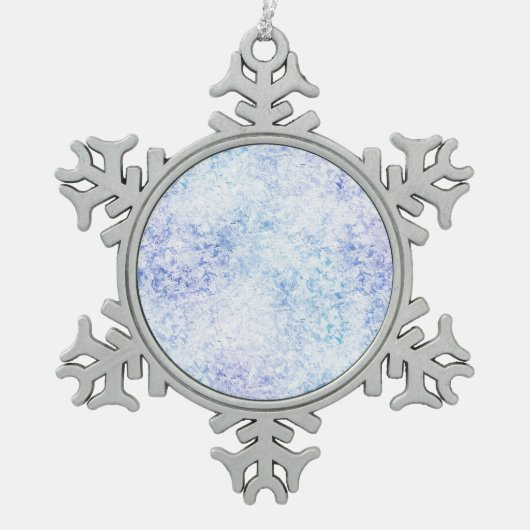 Schattierungen aus blauem Frostzinnwerk Schneeflocken Zinn-Ornament (Vorderseite)