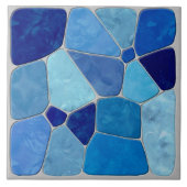 Schattierungen der abstrakten blauen Mosaikkunst Fliese (Vorderseite)