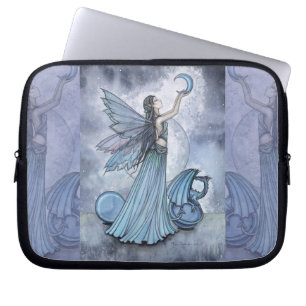 Schattierungen der blauen Feen- und Drachen-Laptop Laptopschutzhülle