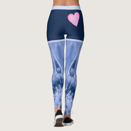 Schattierungen der blauen Gefärbte Krawatte mit ro Leggings (Rückseite)