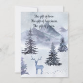 Schattierungen der blauen Wasserfarbe Winterlandsc Feiertagskarte (Vorderseite)