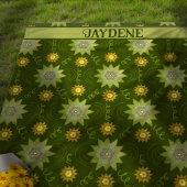 Schattierungen der geometrischen Blume des Olivenö Fleecedecke