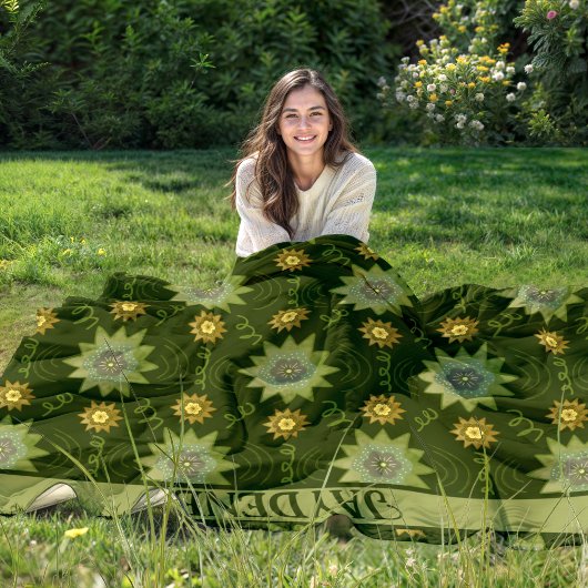 Schattierungen der geometrischen Blume des Olivenö Fleecedecke