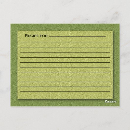 Schattierungen der grünen Rezept-Karte Postkarte (Rückseite)