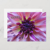 Schattierungen der Lila Dahlia Happy Birthday Post Postkarte (Vorne/Hinten)