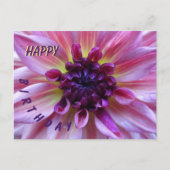 Schattierungen der Lila Dahlia Happy Birthday Post Postkarte (Vorderseite)