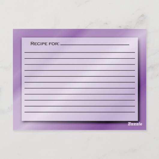 Schattierungen der Lila Rezept-Karte Postkarte (Rückseite)