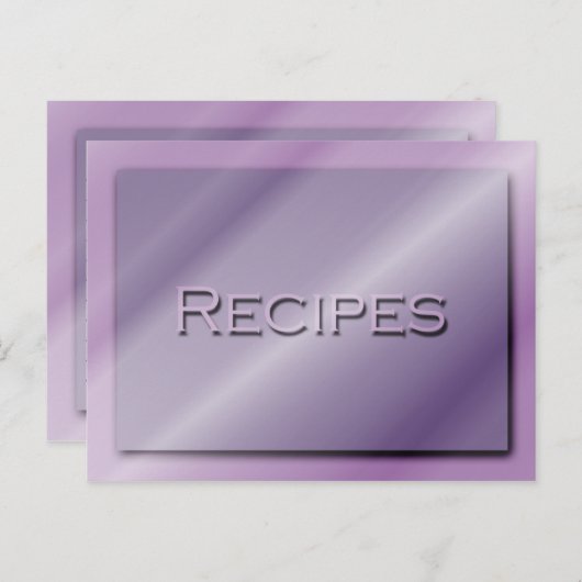 Schattierungen der Lila Rezept-Karte Postkarte (Vorne/Hinten)