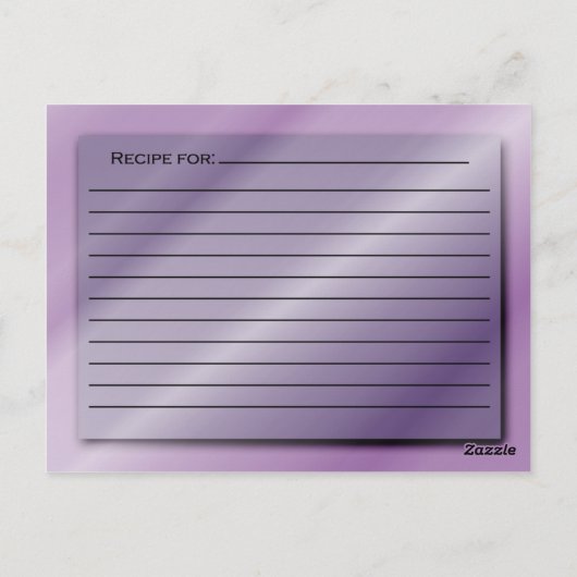 Schattierungen der Lila Rezept-Karte Postkarte (Rückseite)