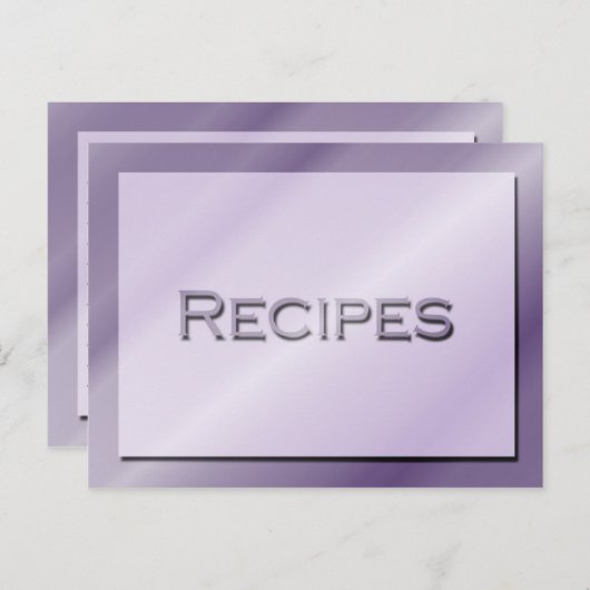 Schattierungen der Lila Rezept-Karte Postkarte (Vorne/Hinten)