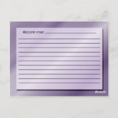 Schattierungen der Lila Rezept-Karte Postkarte (Rückseite)
