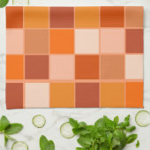 Schattierungen der Orangen Quadrate Geschirrtuch (Gefaltet)