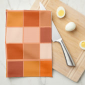 Schattierungen der Orangen Quadrate Geschirrtuch (Viertel Falte)