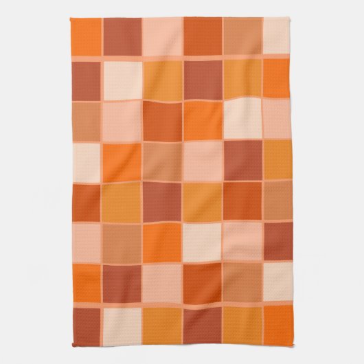 Schattierungen der Orangen Quadrate Geschirrtuch (Vertikal)
