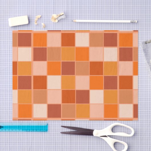 Schattierungen der Orangen Quadrate Seidenpapier (Handwerk)