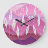 Schattierungen der Pink Nature Wall Clock Große Wanduhr (Vorderseite)