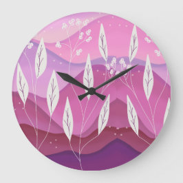 Schattierungen der Pink Nature Wall Clock Große Wanduhr