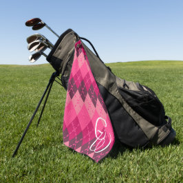 Schattierungen der rosa Raute Sporty Preppy Person Golfhandtuch