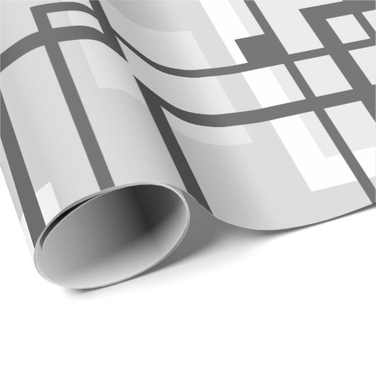 Schattierungen des grauen MCM Mitte Jahrhundert Ab Geschenkpapier (Rolleneckpunkt)